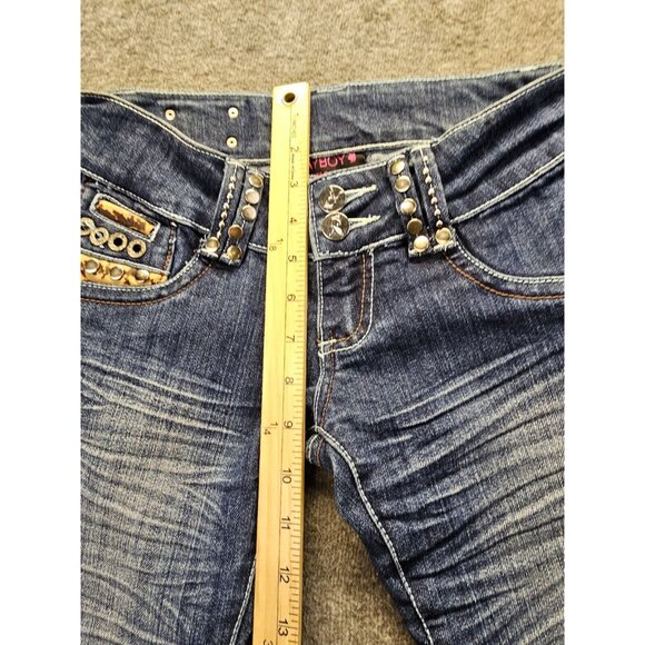Vintage Playboy Jeans Womens Size 3/4 Embellished Bling Skinny Jeans - Picture 13 of 16